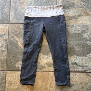 Lululemon Athletica Gray and Cream Capris
